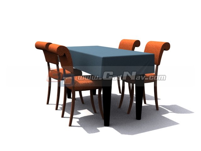 4 Seats Dining Room Sets 3d rendering