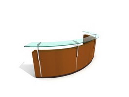 Salon reception desk 3d model preview