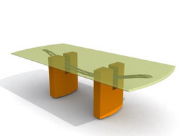 Glass Top Sofa Coffee table 3d model preview