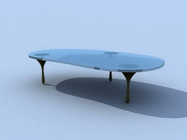 Glass Top Sofa table 3d model preview