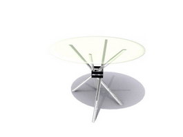 Glass Top Round Coffee Table 3d model preview
