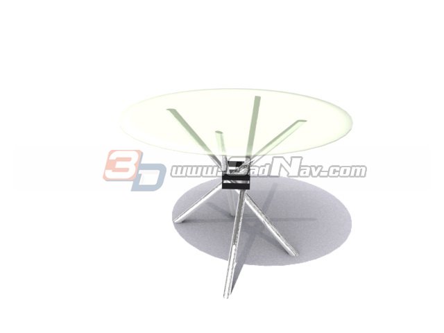 Glass Top Round Coffee Table 3d rendering