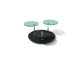 Modern glass sofa end table 3d preview