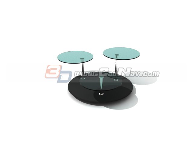 Modern glass sofa end table 3d rendering