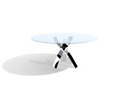 Glass and steel coffee table 3d preview
