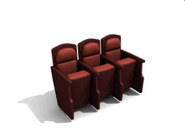 Fixed auditorium seating 3d preview