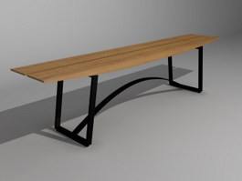 Patio Bench Public Waiting Chair 3d model preview