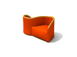 Salon Furniture waiting sofa 3d model preview