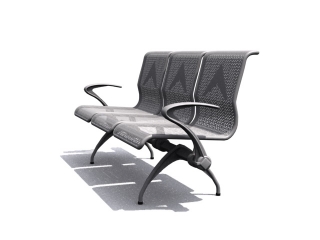 Stainless steel waiting chair 3d model preview