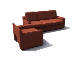 Office Conference Waiting Sofas 3d model preview