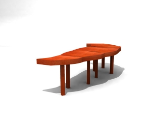 Supermarket patio waiting chair 3d model preview