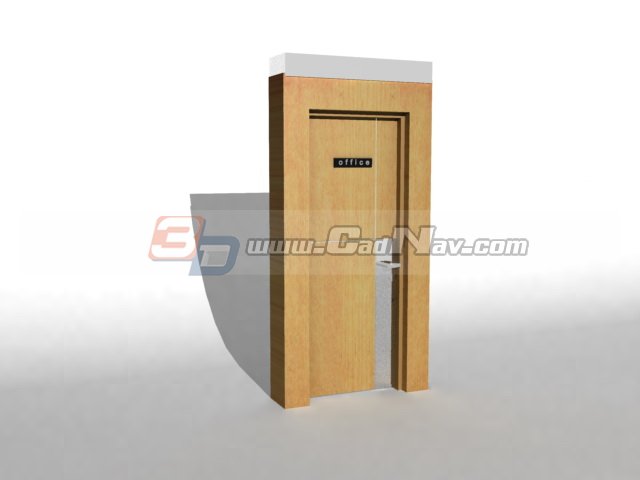 Office wood door 3d rendering