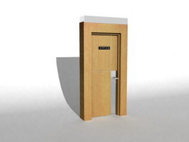 Office wood door 3d model preview