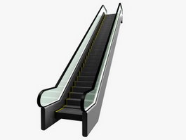 Supermarket escalator 3d model preview