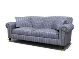 Fabric couple sofa 3d model preview