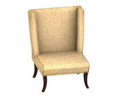 Soft cushion dining chair 3d model preview