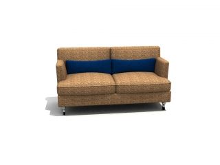 Two-seater couch sofa 3d model preview