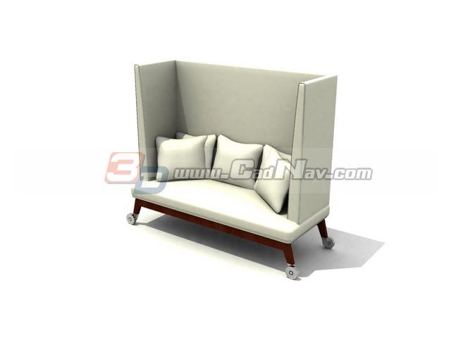 High back couple sofa 3d rendering