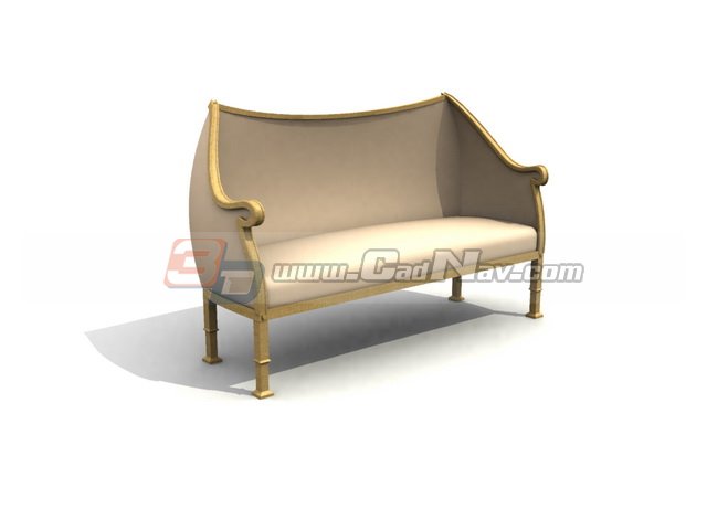 Settee sofa antiques 3d rendering
