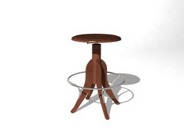 Wooden bar stools 3d model preview
