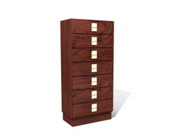 Bedroom Vintage drawer cabinet 3d model preview