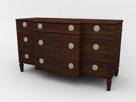 Antique Furniture Bedroom storage cabinet 3d model preview