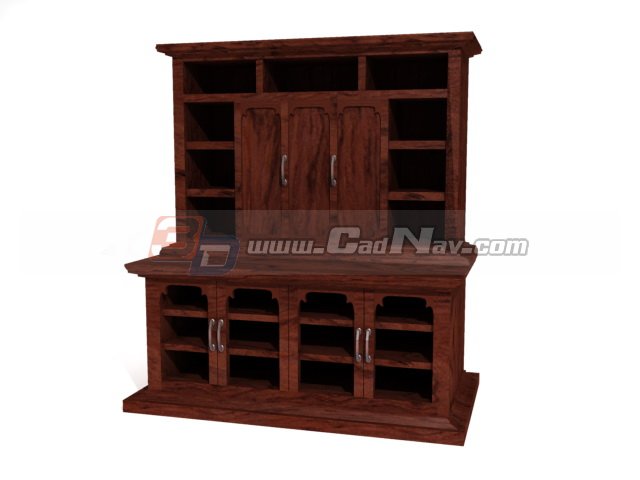 Antique french display cabinet 3d rendering