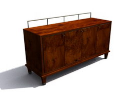 Antique Furniture Wooden Kitchen cabinet 3d model preview