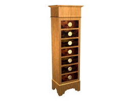 Antique wooden drawer cabinet for home decoration 3d model preview