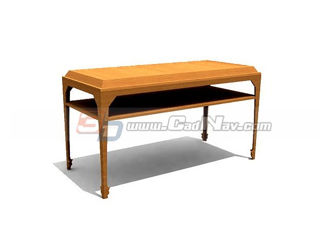 School Furniture wood teacher desk 3d rendering