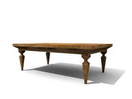 Antique Furniture wood Side table 3d preview
