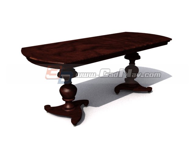 Antique wood tea table 3d rendering