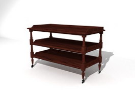Living Room Solid wood Storage Rack 3d preview