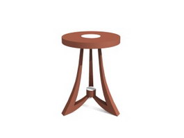 Antique furniture round stool 3d preview