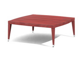 Wooden Sofa table short legs square table 3d model preview