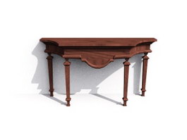 Wood Antique Table Home Console Table 3d preview