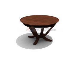 Wood Antique Table Round Coffee Table 3d rendering