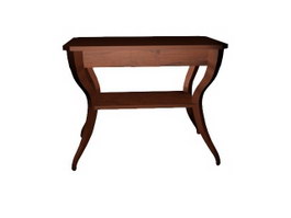 Solid wooden antique end table 3d preview