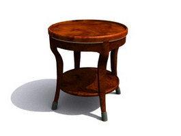 Wooden Antique End Table 3d preview