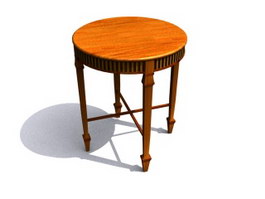 Wood Decorative Antique End Table 3d preview