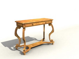 Wood antique console table 3d preview