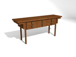 Wood Furniture Antique Console Table 3d preview