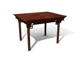 Antique style coffee table 3d model preview