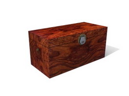Wood Antique Storage Locker 3d model preview