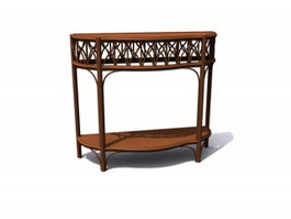 Carved antique console table 3d preview