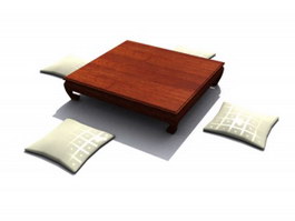 Antique chinese kang table 3d preview