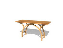 Antique Wood Side table 3d preview