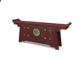 Antique console table with drawer 3d preview