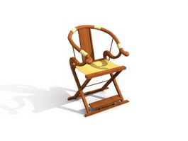 Foldable antique chair 3d preview