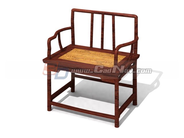 Antique wood dining chair 3d rendering